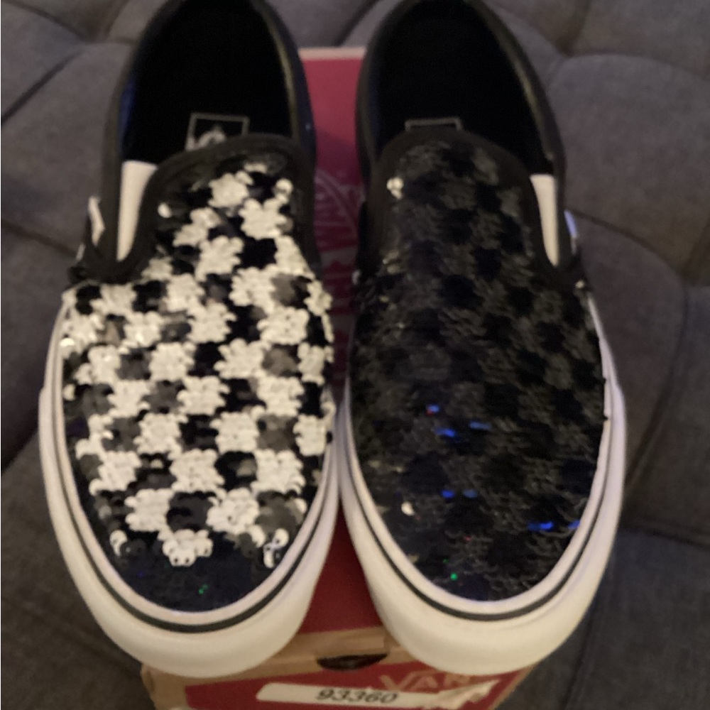 Sequin/Checkerboard Vans